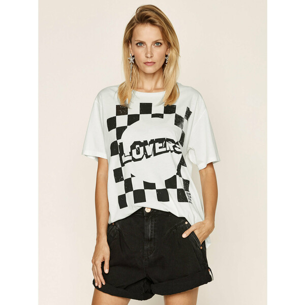 One Teaspoon T-Shirt Lovers Bf Tee 23534A Biały Relaxed Fit