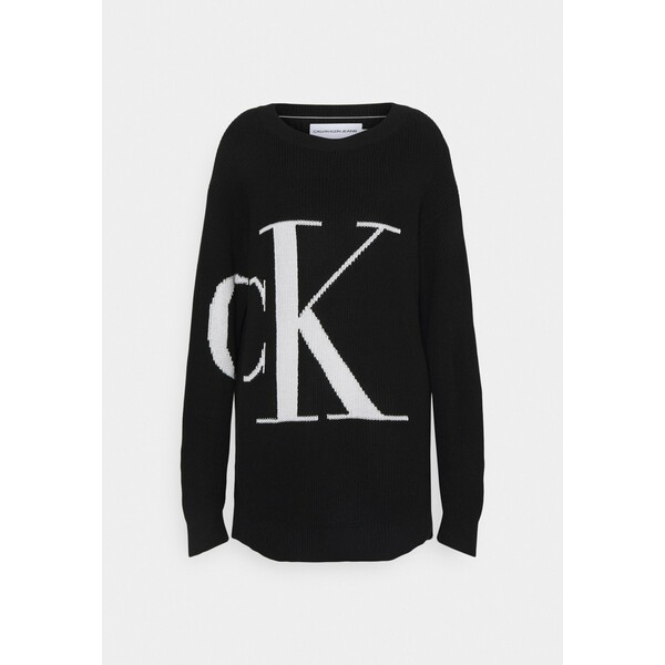 Calvin Klein Jeans SLICED OVERSIZED SWEATER Sweter black C1821I02X