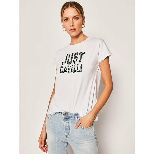 Just Cavalli T-Shirt S04GC0374 Biały Regular Fit