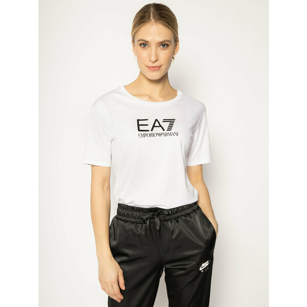 EA7 Emporio Armani T-Shirt 3HTT32 TJ52Z 0102 Biały Regular Fit