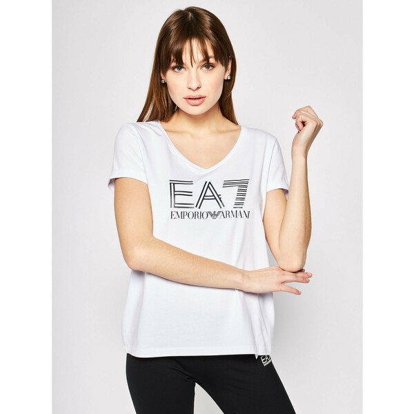 EA7 Emporio Armani T-Shirt 3HTT39 TJ12Z 1100 Biały Regular Fit