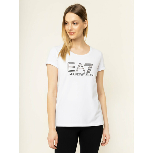 EA7 Emporio Armani T-Shirt 3HTT30 TJ12Z 1100 Biały Regular Fit