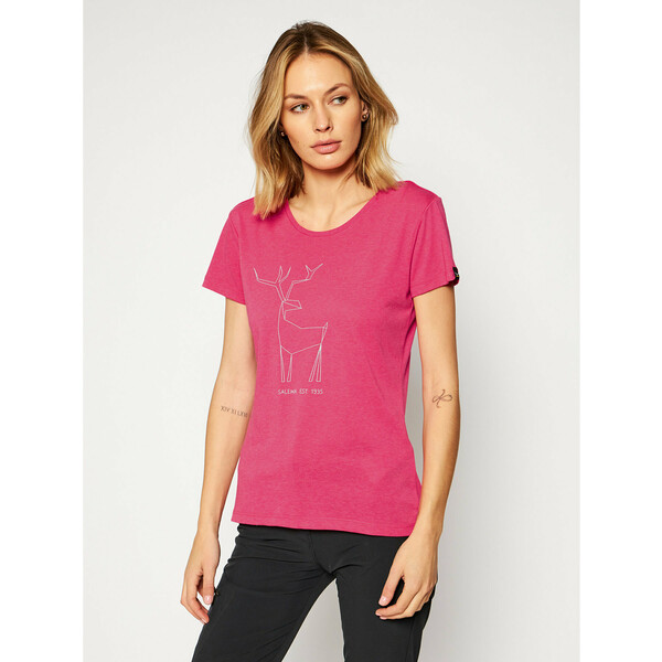 Salewa T-Shirt Deer 27848 Różowy Regular Fit