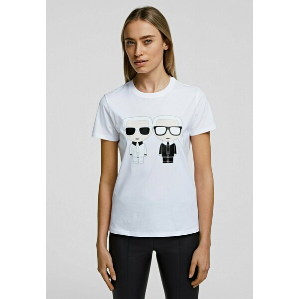 KARL LAGERFELD GEMINI T-shirt z nadrukiem white K4821D06Z