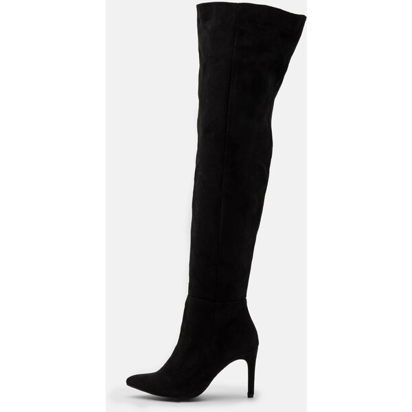 Missguided MID HEEL OVER THE KNEE BOOTS Kozaki na obcasie black M0Q11A043