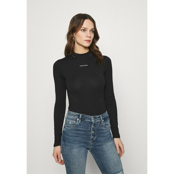 Calvin Klein Jeans MICRO BRANDING Bluzka z długim rękawem black C1821D0DI