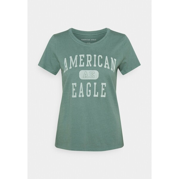 American Eagle BRANDED CLASSIC TEES T-shirt z nadrukiem green AM421D01W