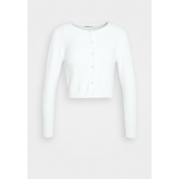 Glamorous Tall CROPPED CARDIGAN WITH HIGH ROUND NECKLINE AND LONG SLEEVES Sweter white GLC21I00M