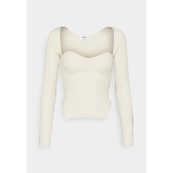 Missguided SWEETHEART LONG SLEEVE Sweter white M0Q21E0H2