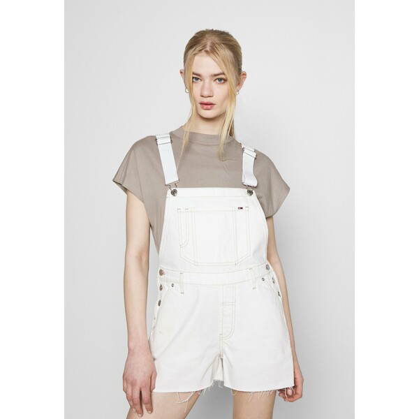 Tommy Jeans DUNGAREE Ogrodniczki white TOB21T00M