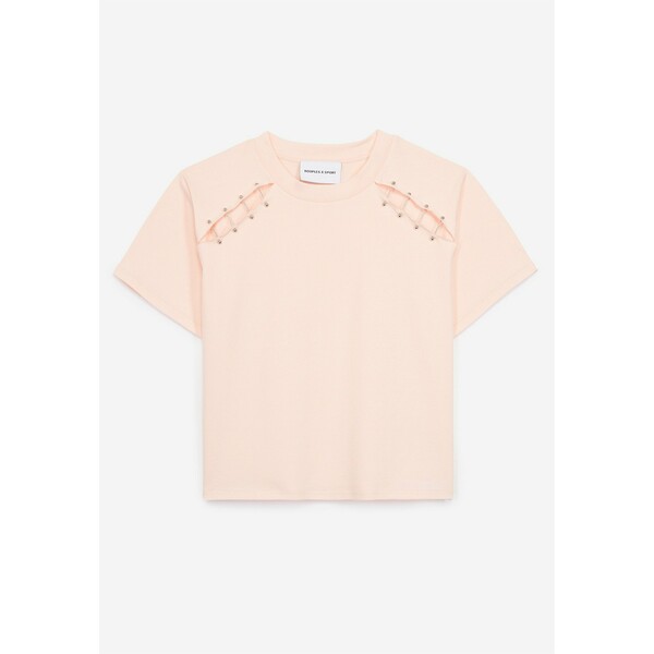 The Kooples DÉTAIL PIERCING T-shirt z nadrukiem pastel pink THA21D01H