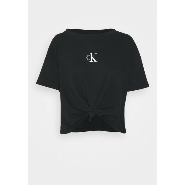 Calvin Klein Swimwear CROPPED Koszulka do spania black C1781H01A