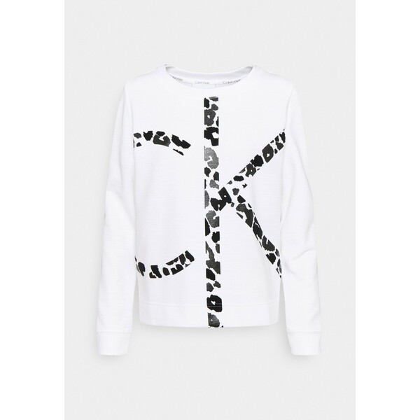 Calvin Klein LEOPARD CNECK Bluzka z długim rękawem bright white 6CA21J012