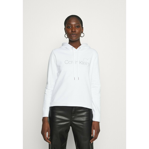 Calvin Klein VALENTINES STUD HOODIE Bluza bright white 6CA21J01I