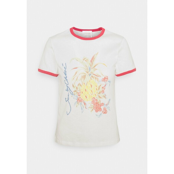 See by Chloé T-shirt z nadrukiem crystal white SE321D025