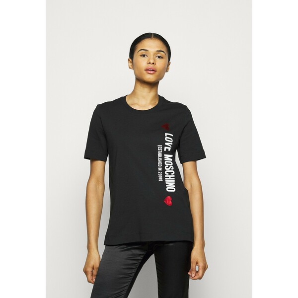 Love Moschino T-shirt z nadrukiem black LO921D06D