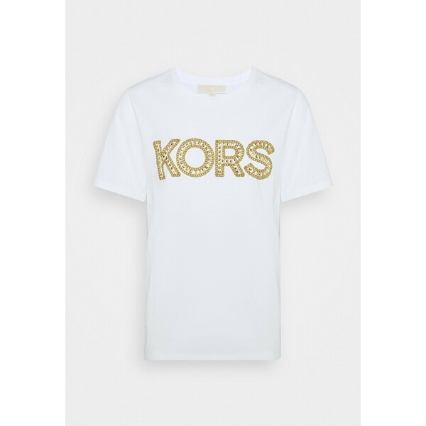 MICHAEL Michael Kors STUDDED CLASSIC TEE T-shirt z nadrukiem white MK121D04F