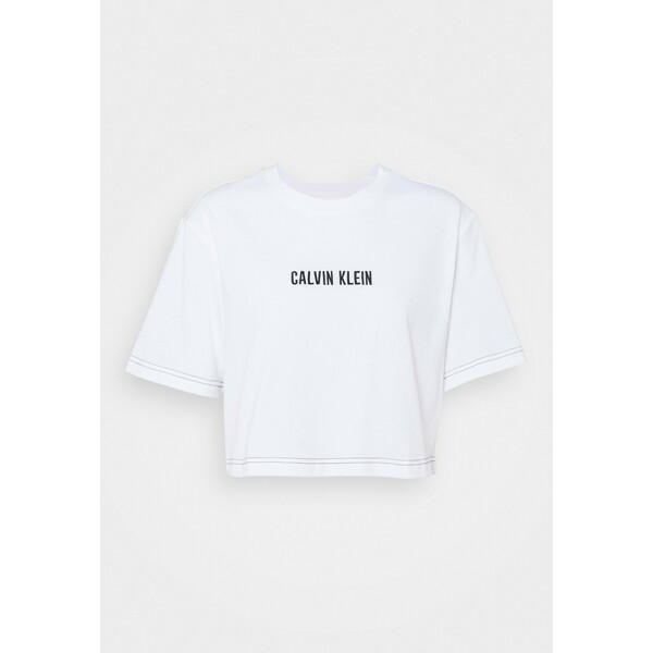 Calvin Klein Performance OPEN BACK CROPPED T-shirt z nadrukiem white CKA41D01P