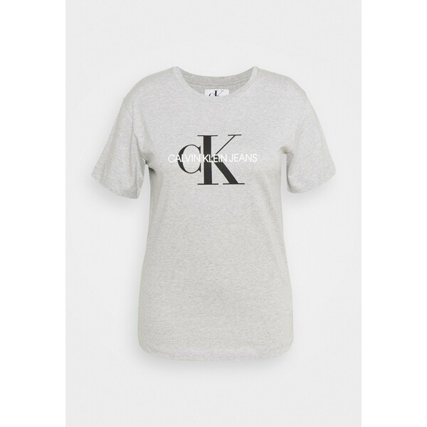Calvin Klein Jeans Plus MONOGRAM LOGO REG FIT TEE T-shirt z nadrukiem light grey heather C2Q21D00G