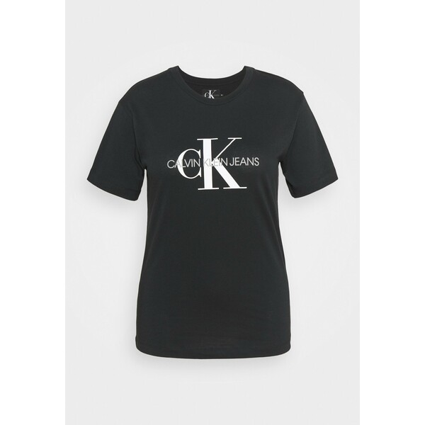 Calvin Klein Jeans Plus MONOGRAM LOGO REG FIT TEE T-shirt z nadrukiem black C2Q21D00G
