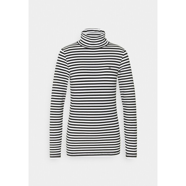 Calvin Klein STRIPE TURTLE NECK Bluzka z długim rękawem black 6CA21D02S