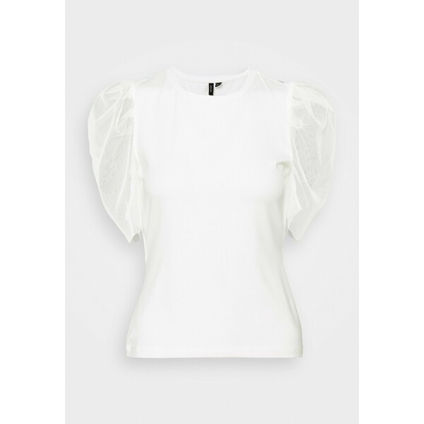 Vero Moda Petite VMPANDA T-shirt z nadrukiem snow white VM021E088