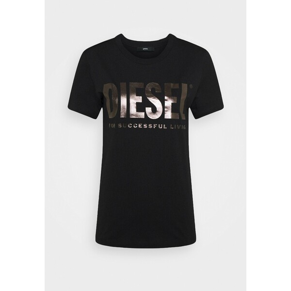 Diesel T-SILY-WX T-shirt z nadrukiem black DI121D0F5