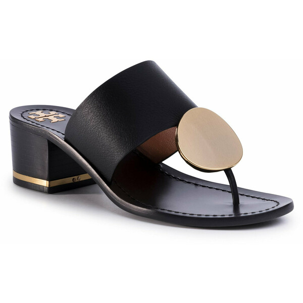 Tory Burch Japonki Patos Disk 45mm Sandal Calf Leather 63575 Czarny