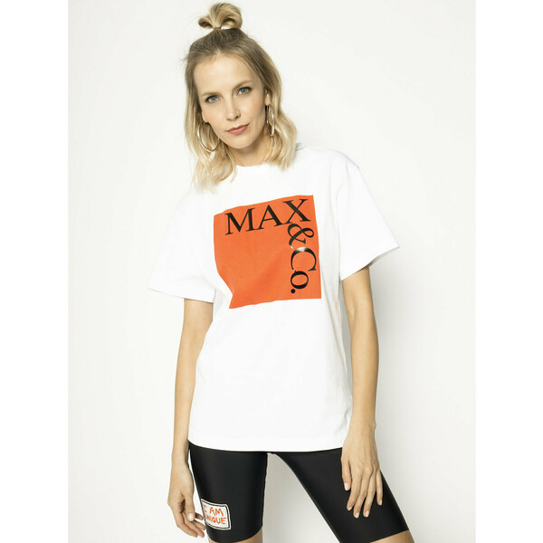 MAX&Co. T-Shirt Tee 49719620 Biały Oversize