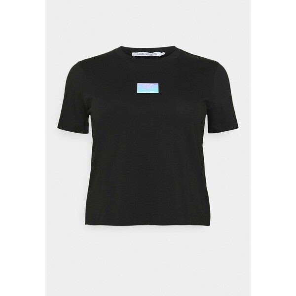 Calvin Klein Jeans Plus SHINE BADGE TEE T-shirt z nadrukiem black C2Q21D00W