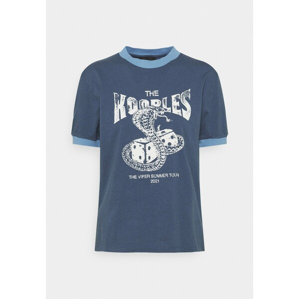 The Kooples T-shirt z nadrukiem dark blue THA21D018