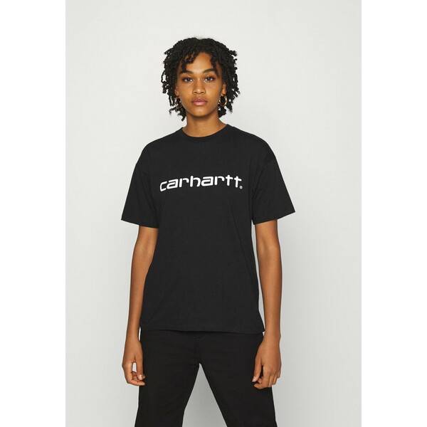 Carhartt WIP SCRIPT T-shirt z nadrukiem black/white C1421D035