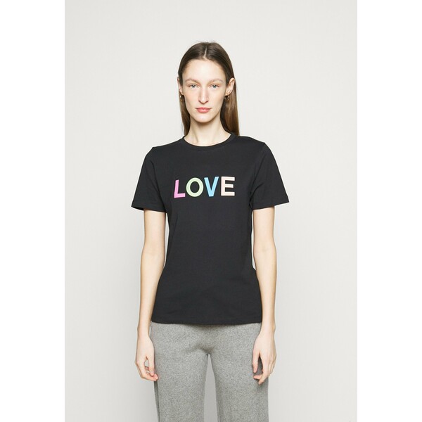 CHINTI & PARKER LOVE T-shirt z nadrukiem black/multi-coloured CHO21D00I