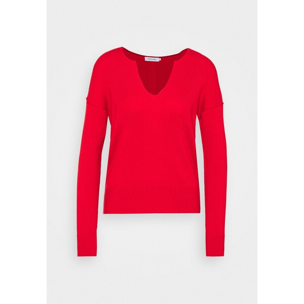 Calvin Klein LOGO OPEN NECK Sweter red glare 6CA21I01J