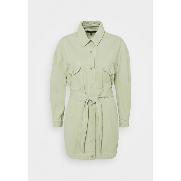 Missguided Petite CONTRAST STITCH BELTED SKIRT DRESS Sukienka jeansowa green M0V21C0EV