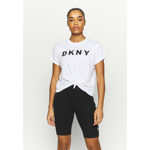 DKNY EXPLODED LOGO BOXY TEE T-shirt z nadrukiem white DK141D01I