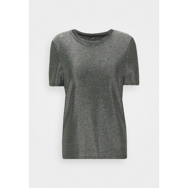 Vero Moda Tall VMADALYN T-shirt z nadrukiem black/silver lurex VEB21D016