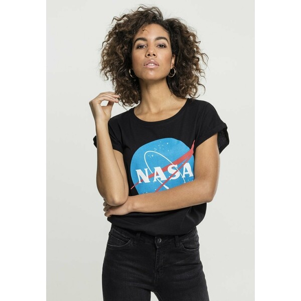 Merchcode NASA INSIGNIA TEE T-shirt z nadrukiem black MEJ21D00G