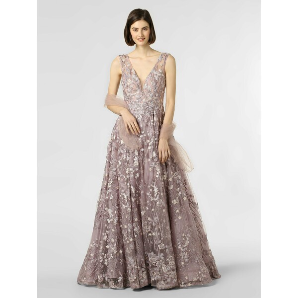 Luxuar Fashion Damska sukienka wieczorowa z etolą 457405-0001