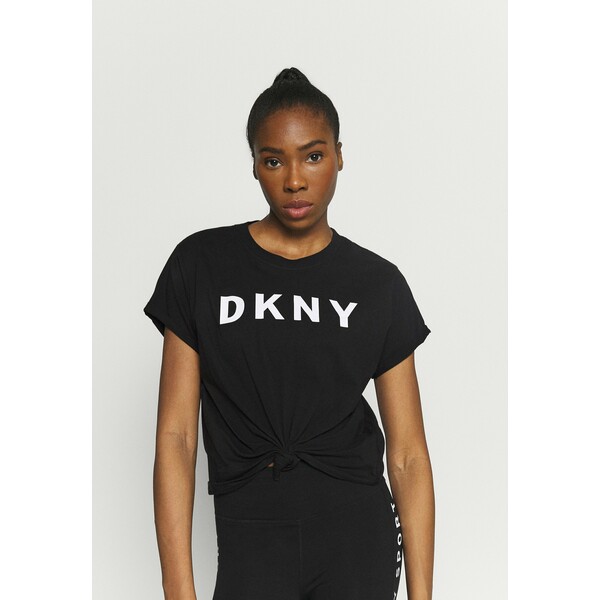 DKNY EXPLODED LOGO BOXY TEE T-shirt z nadrukiem black DK141D01I