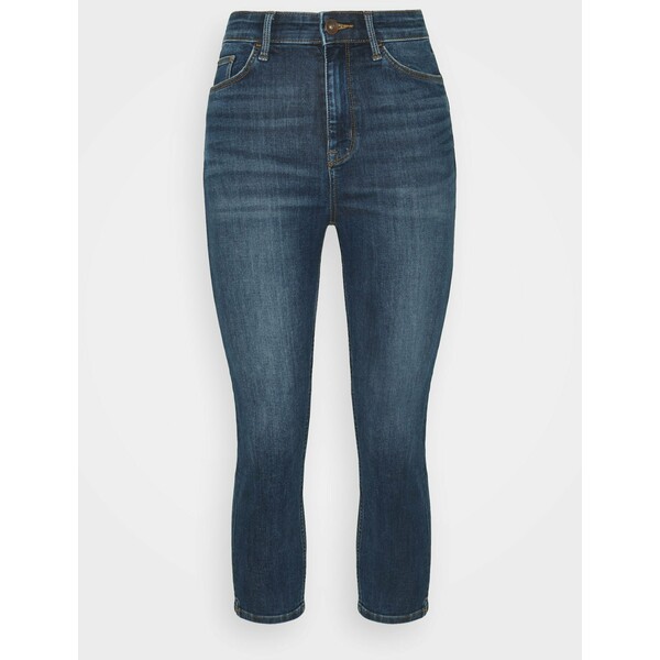 Marks & Spencer London CROPPED Jeansy Skinny Fit dark blue denim QM421N01E