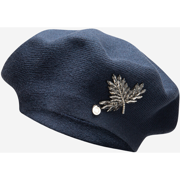 Quiosque Granatowa czapka beret z broszką 5KD071802