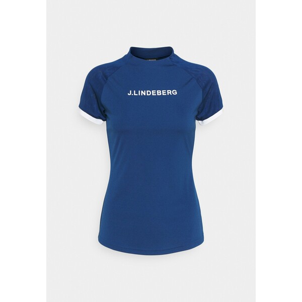 J.LINDEBERG MEGAN GOLF T-shirt z nadrukiem midnight blue JL141D052