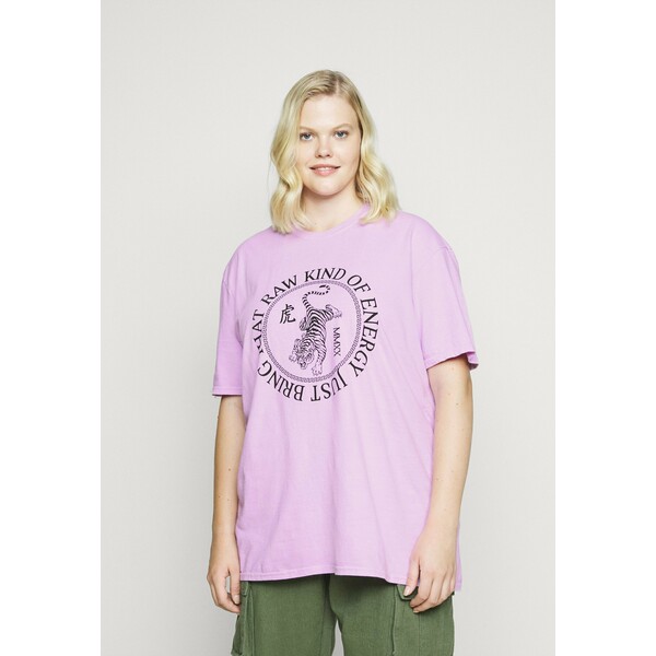 Missguided Plus RAW ENERGY GRAPHIC T-shirt z nadrukiem lilac M0U21D02U