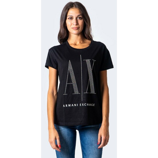 Armani Exchange T-shirt z nadrukiem black ARC21D02J
