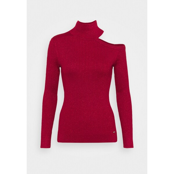 DKNY CUT OUT TURTLENECK Sweter holiday red DK121I020