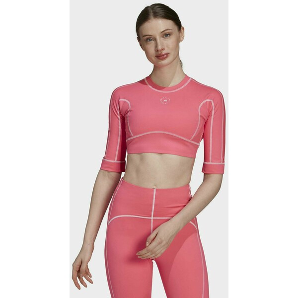 adidas by Stella McCartney T-shirt z nadrukiem pink AD741D08W