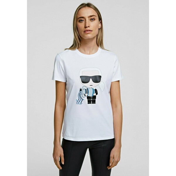 KARL LAGERFELD AQUARIUS T-shirt z nadrukiem white K4821D070