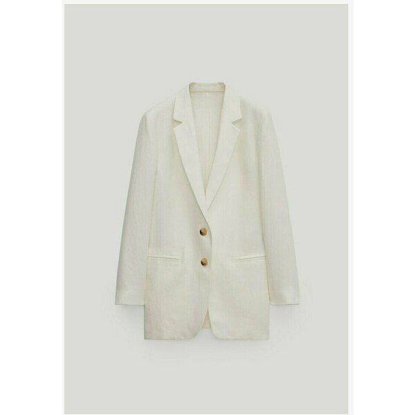 Massimo Dutti Krótki płaszcz white M3I21G0AN
