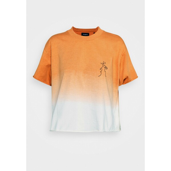 The Kooples T-shirt z nadrukiem orange/ecru THA21D017